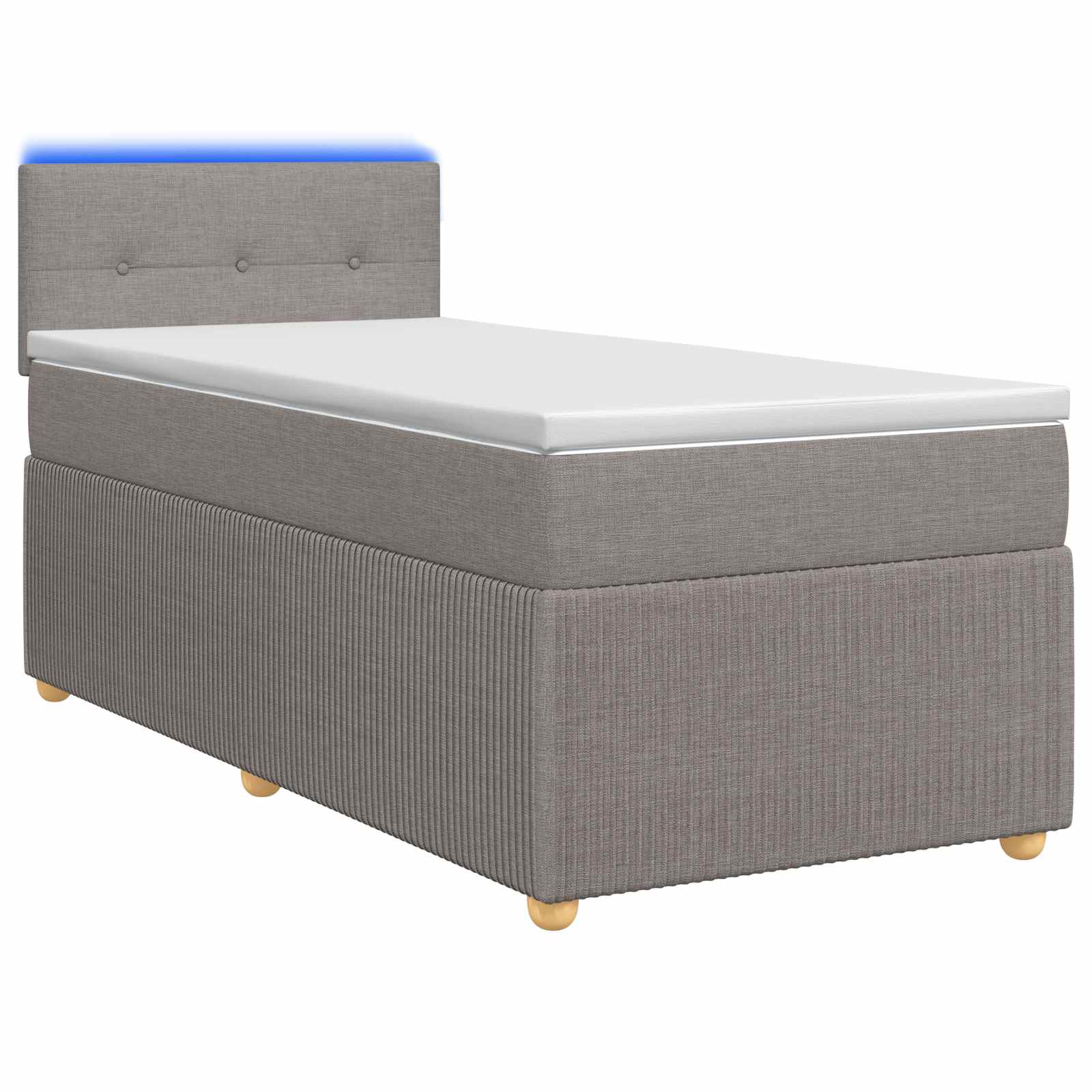 Κρεβάτι box spring με στρώμα Taupe 90 x 190 cm Ύφασμα - Pakobazaar