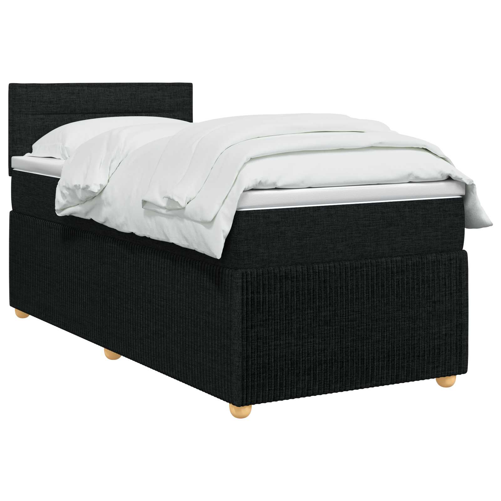 Κρεβάτι box spring με στρώμα Μαύρο 90 x 200 cm Ύφασμα