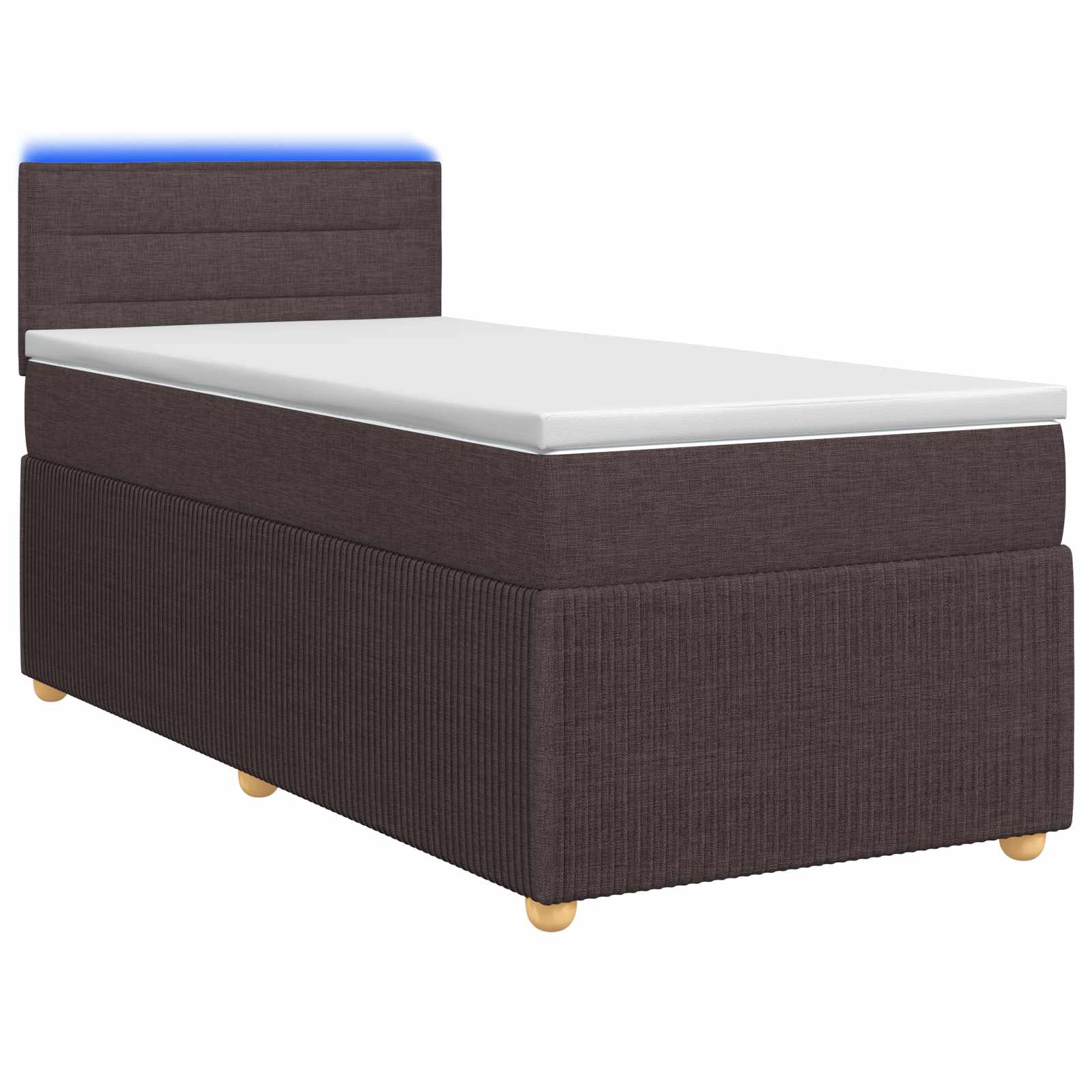 Κρεβάτι box spring με στρώμα Σκούρο Καφέ 90 x 200 cm Ύφασμα - Pakobazaar