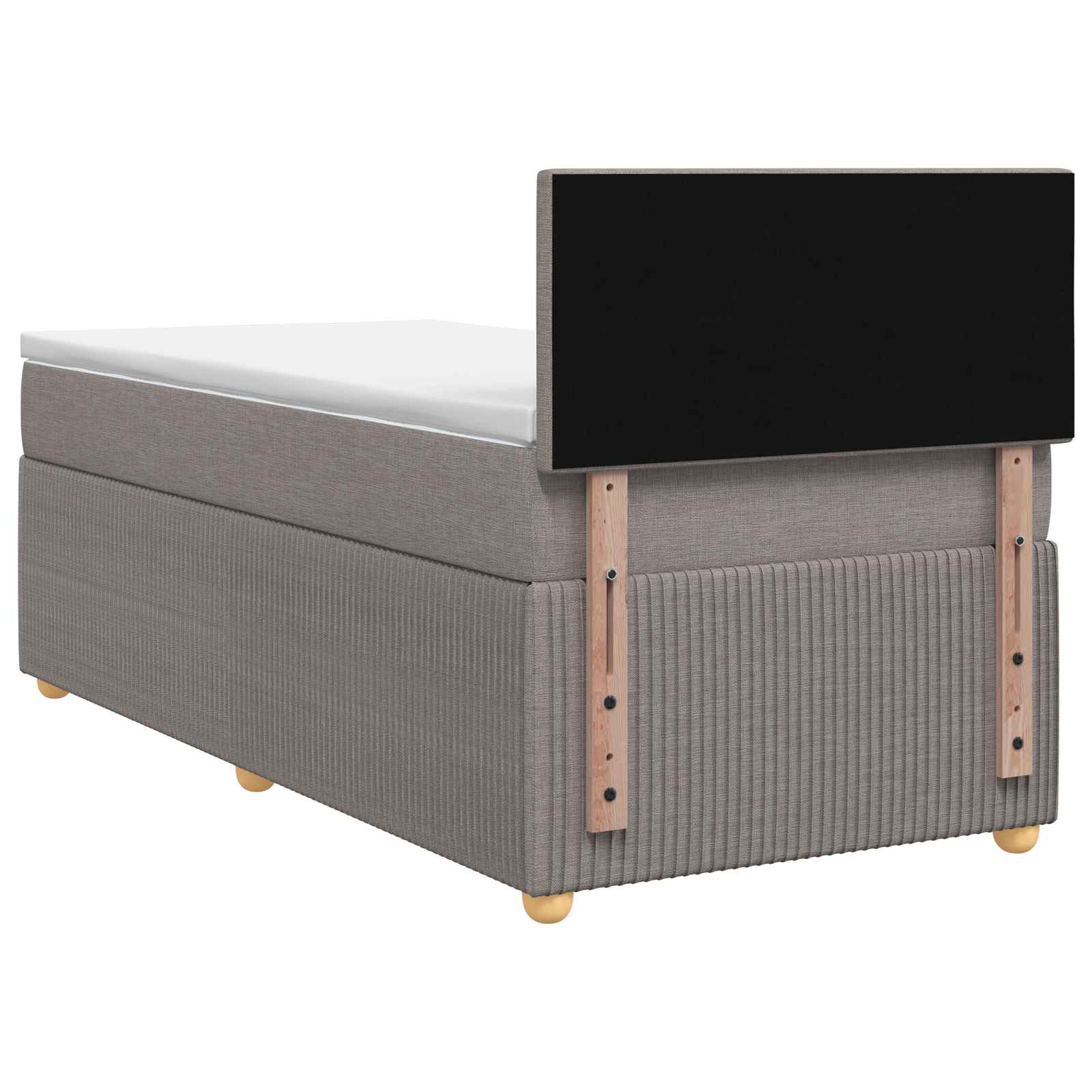 Κρεβάτι box spring με στρώμα Taupe 90 x 200 cm Ύφασμα - Pakobazaar