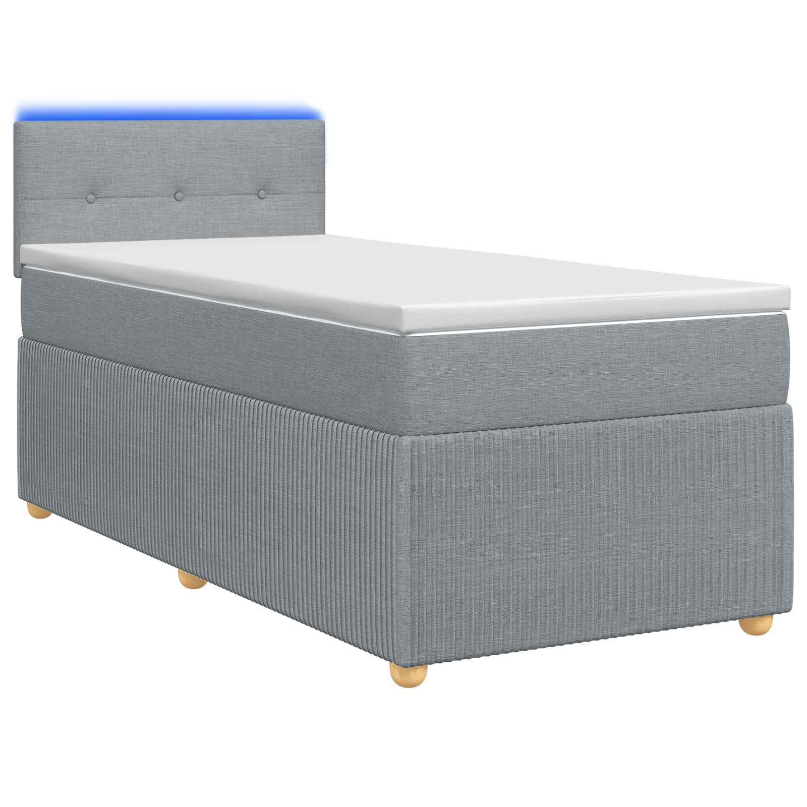 Κρεβάτι box spring με στρώμα Ανοιχτό γκρι 100 x 200 cm Ύφασμα