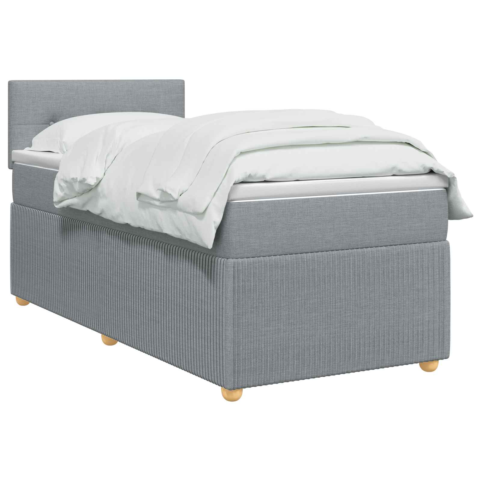 Κρεβάτι box spring με στρώμα Ανοιχτό γκρι 100 x 200 cm Ύφασμα