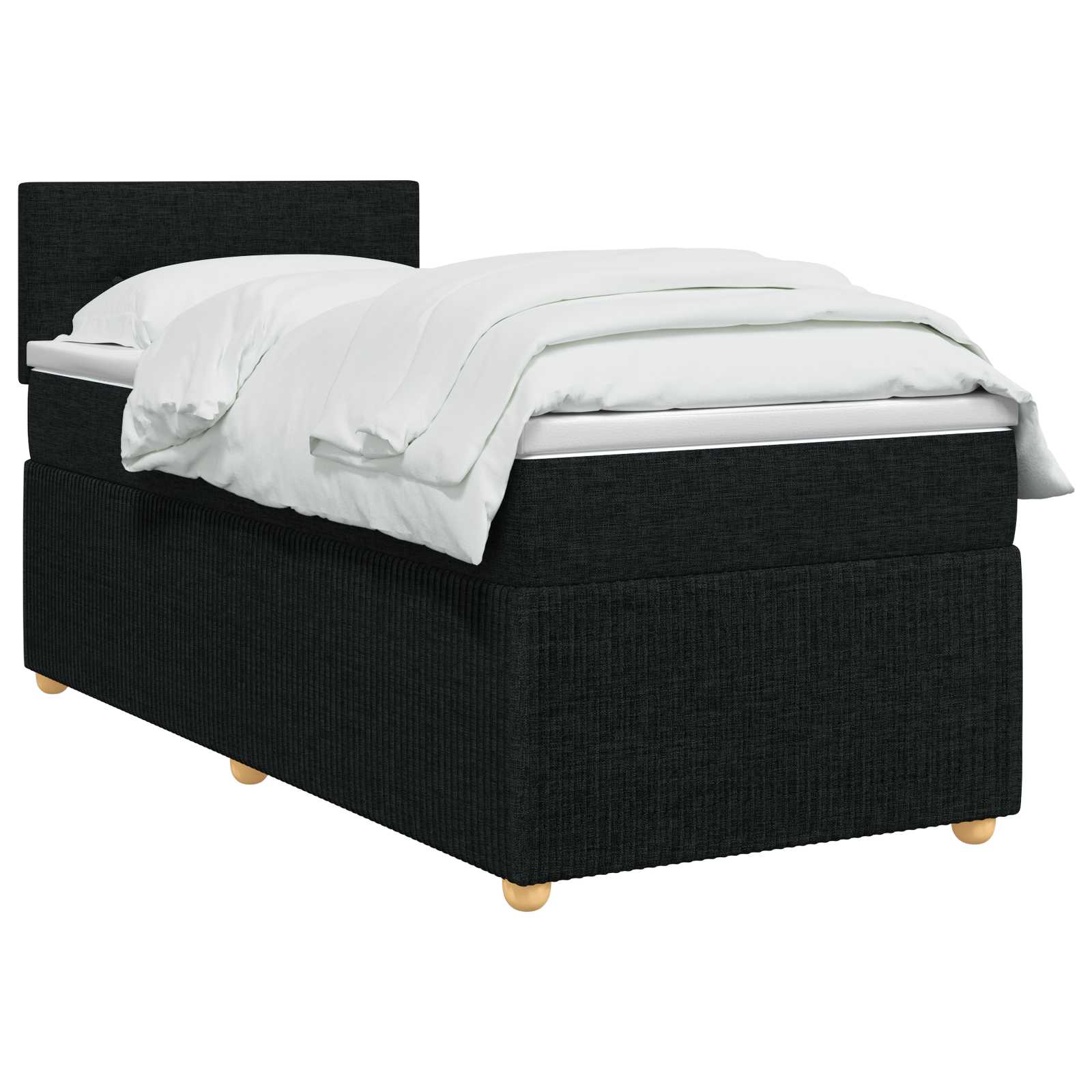 Κρεβάτι box spring με στρώμα Μαύρο 100 x 200 cm Ύφασμα