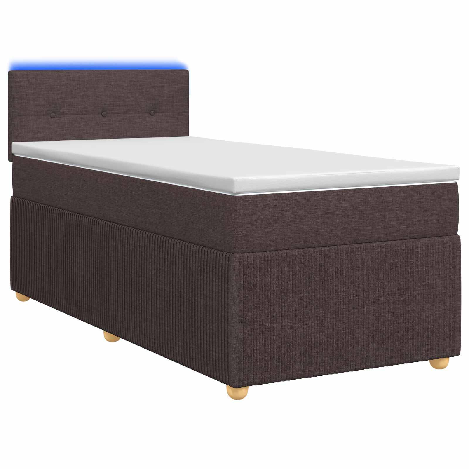 Κρεβάτι box spring με στρώμα Σκούρο Καφέ 100 x 200 cm Ύφασμα