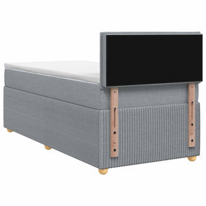 Κρεβάτι box spring με στρώμα Ανοιχτό γκρι 100 x 200 cm Ύφασμα