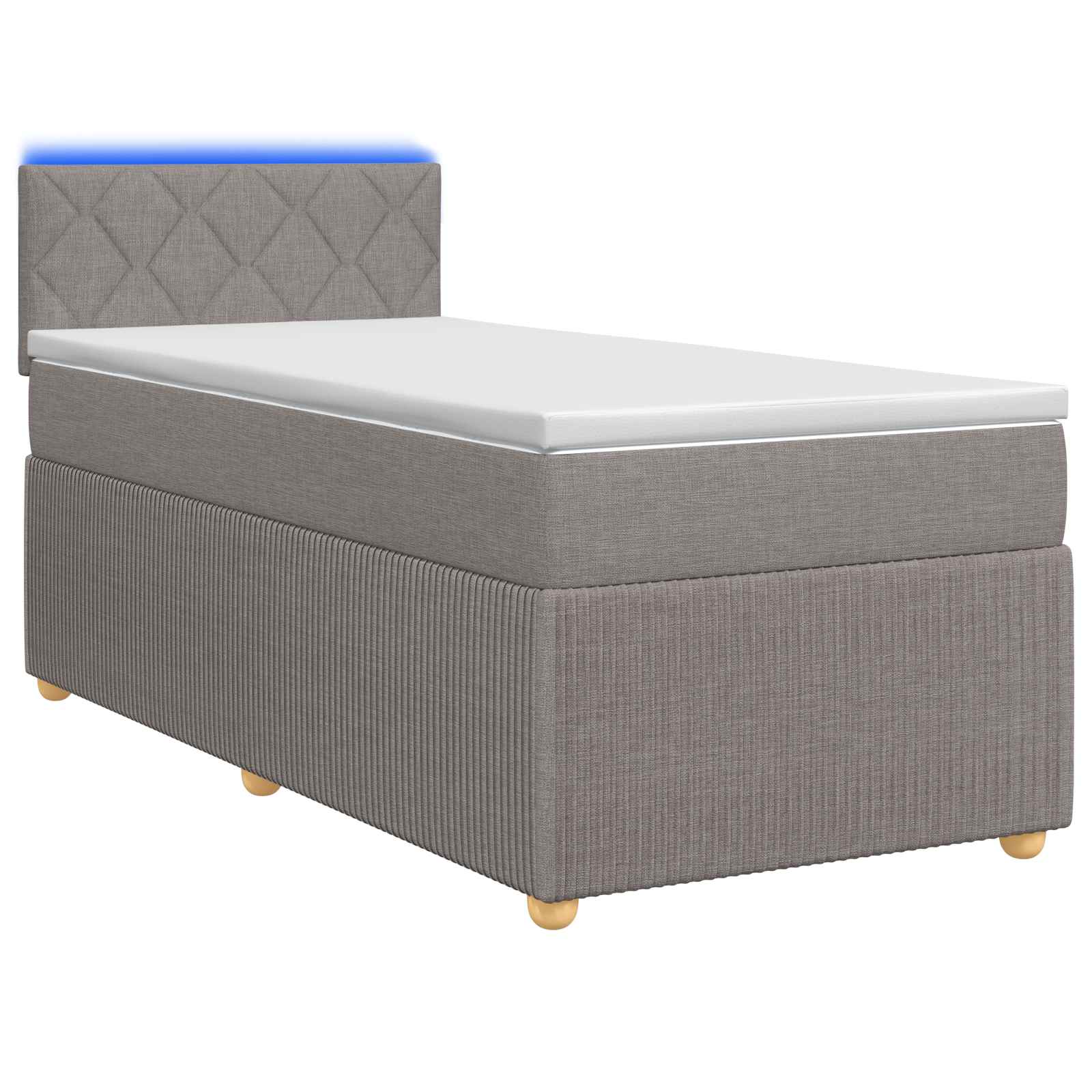 Κρεβάτι box spring με στρώμα Taupe 100 x 200 cm Ύφασμα