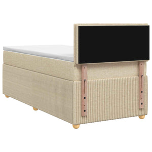 Κρεβάτι box spring με στρώμα Κρεμ 100 x 200 cm Ύφασμα