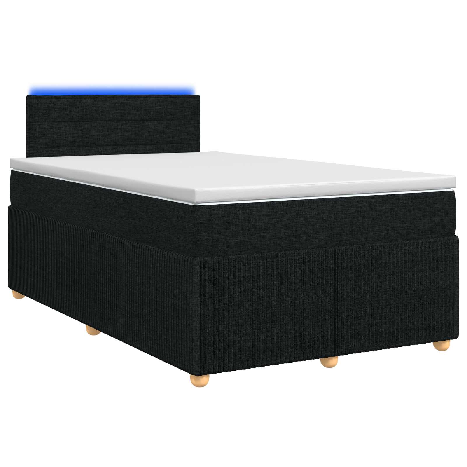 Κρεβάτι box spring με στρώμα Μαύρο 120 x 190 cm Ύφασμα