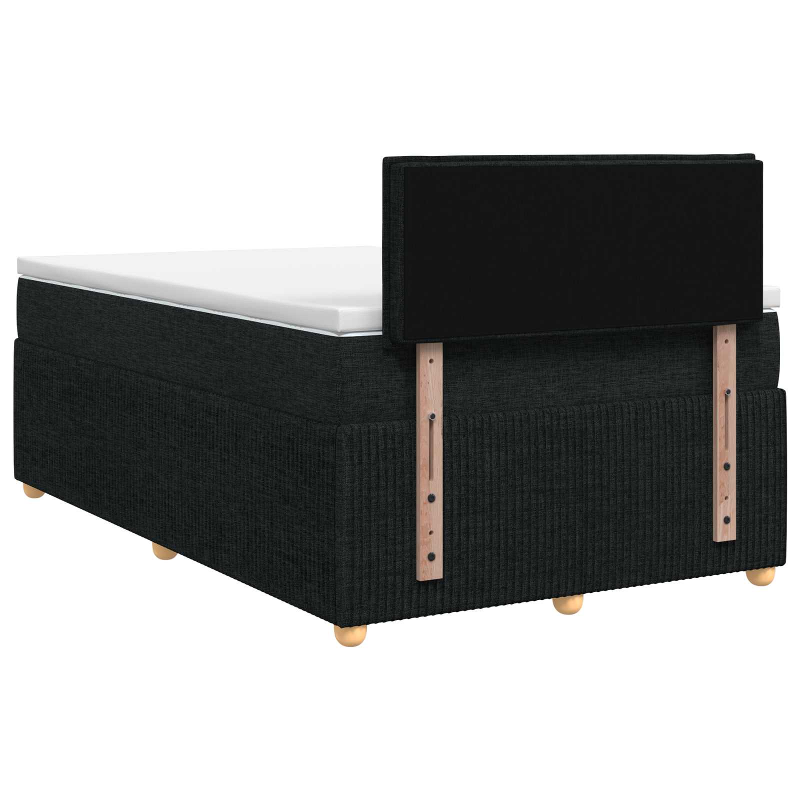 Κρεβάτι box spring με στρώμα Μαύρο 120 x 190 cm Ύφασμα