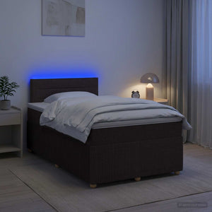 Κρεβάτι box spring με στρώμα Σκούρο Καφέ 120 x 190 cm Ύφασμα - Pakobazaar