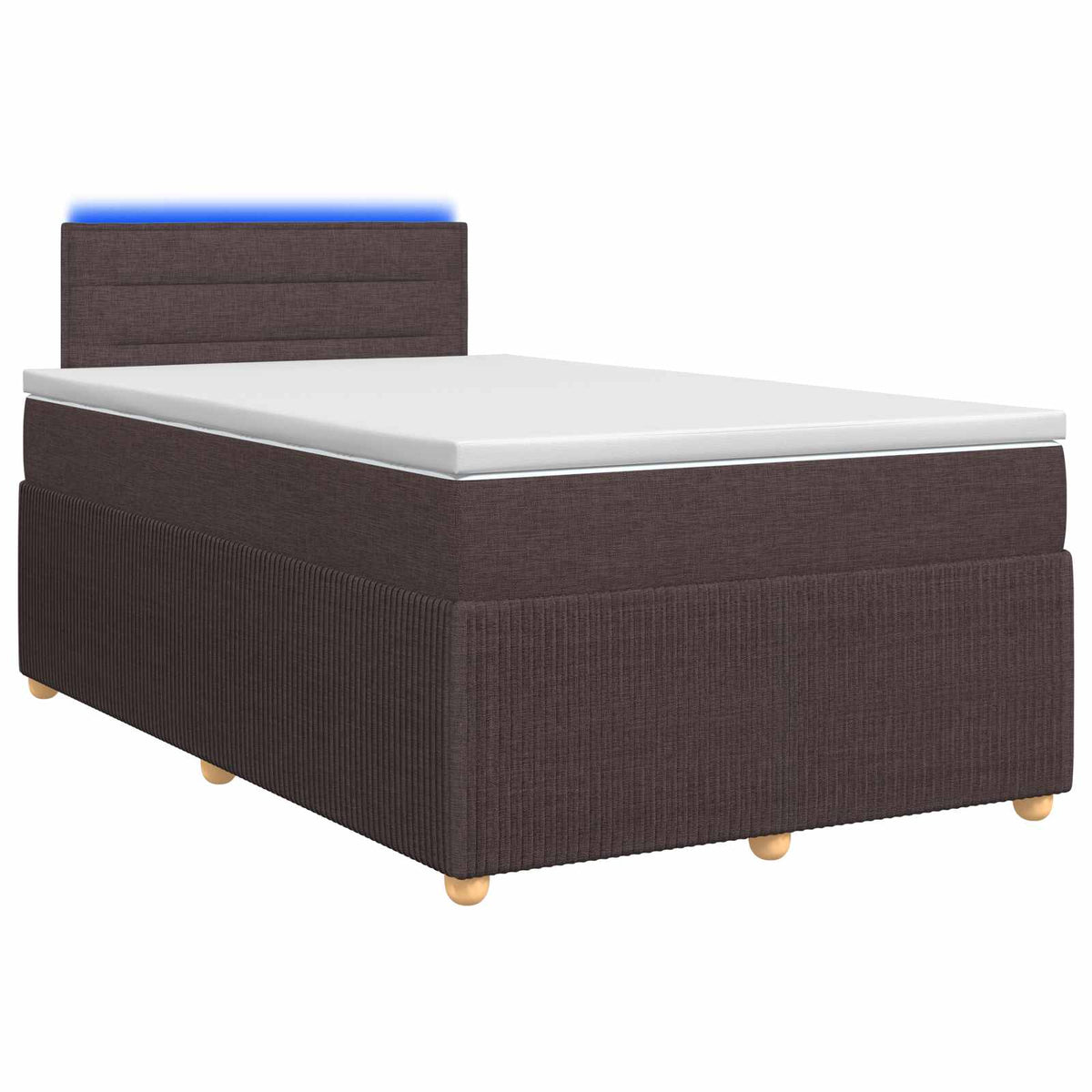 Κρεβάτι box spring με στρώμα Σκούρο Καφέ 120 x 190 cm Ύφασμα - Pakobazaar
