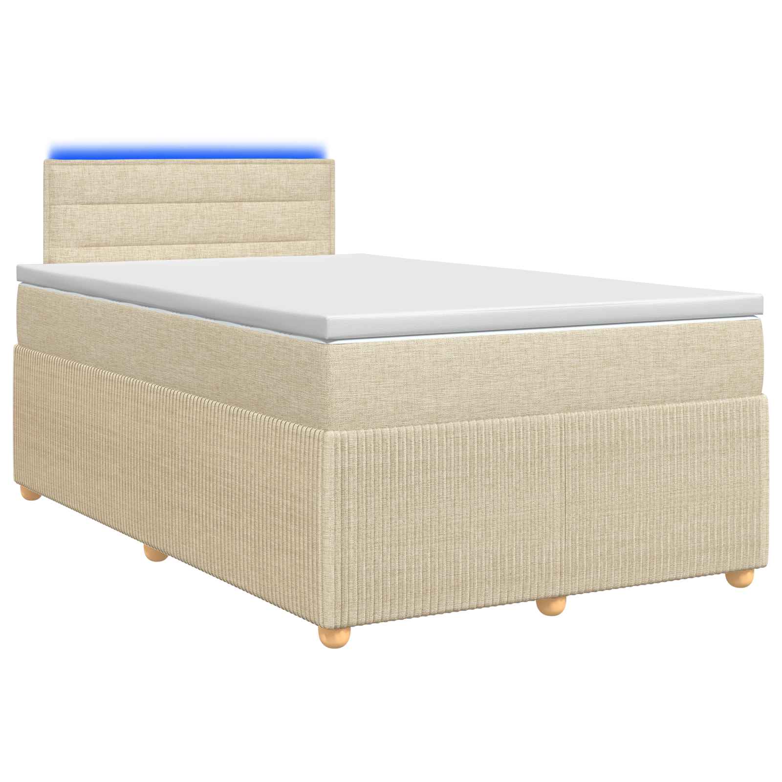 Κρεβάτι box spring με στρώμα Κρεμ 120 x 190 cm Ύφασμα