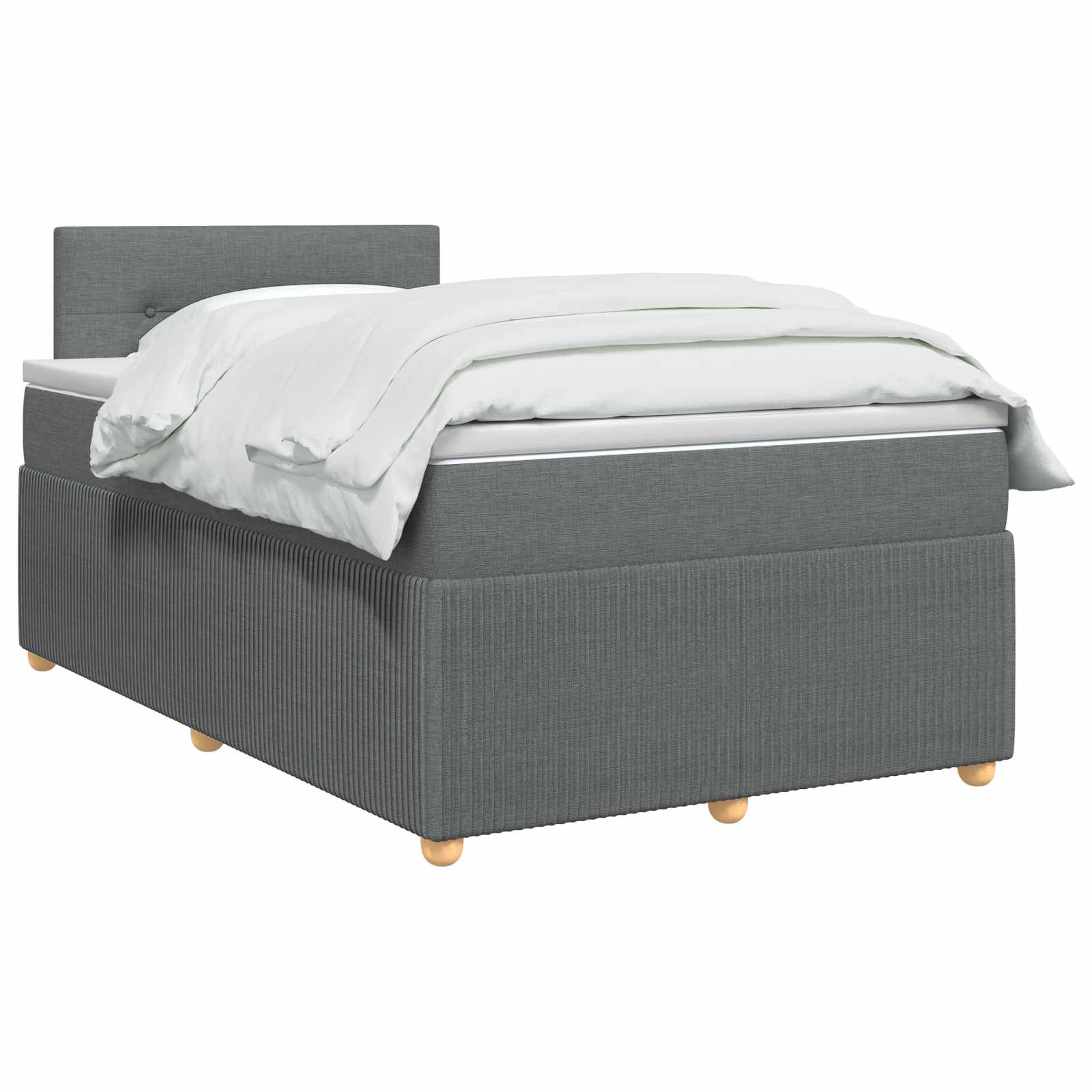 Κρεβάτι box spring με στρώμα Σκούρο Γκρι 120 x 190 cm Ύφασμα