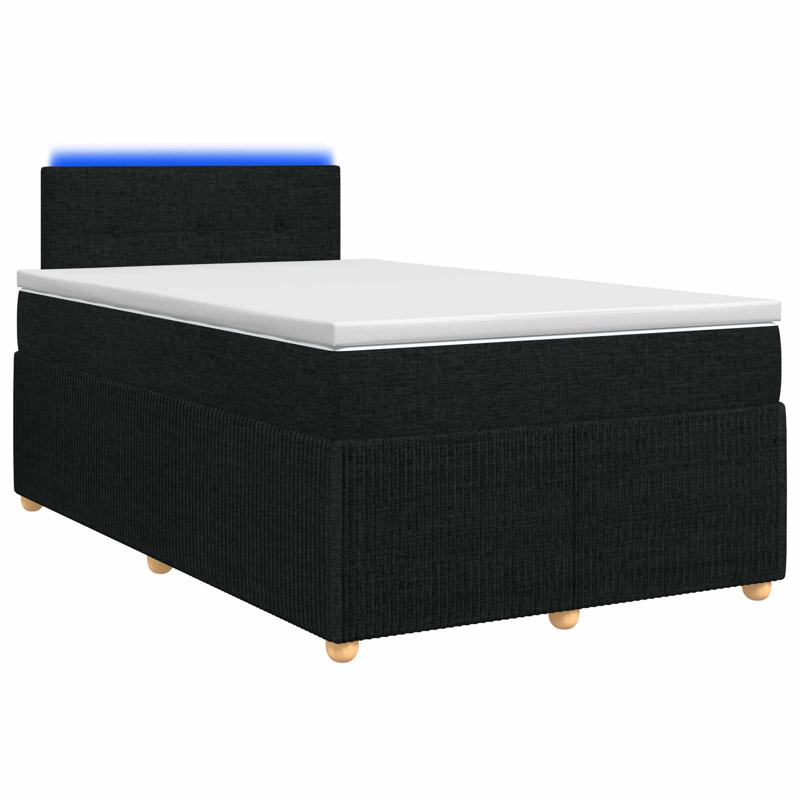 Κρεβάτι box spring με στρώμα Μαύρο 120 x 190 cm Ύφασμα