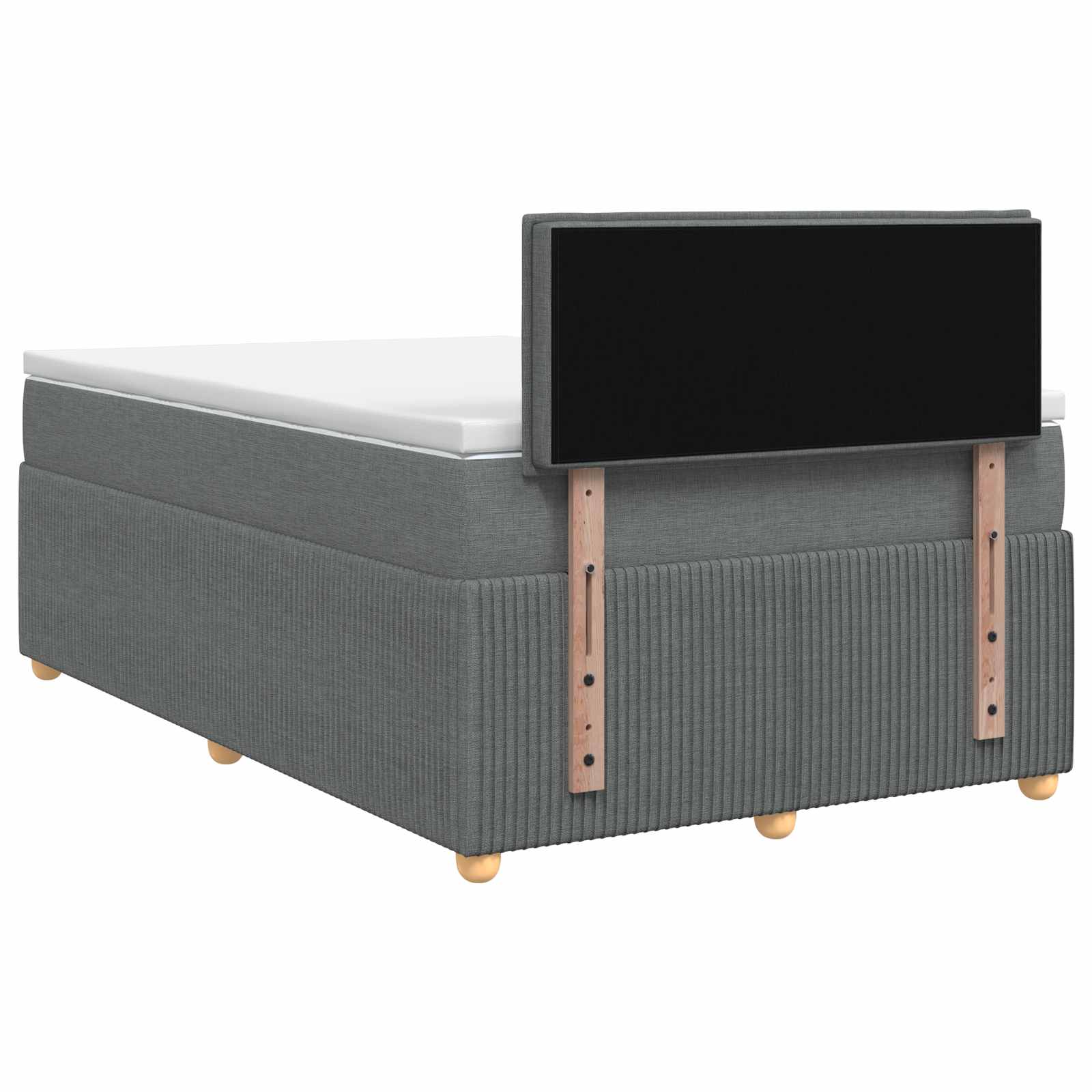 Κρεβάτι box spring με στρώμα Σκούρο Γκρι 120 x 200 cm Ύφασμα