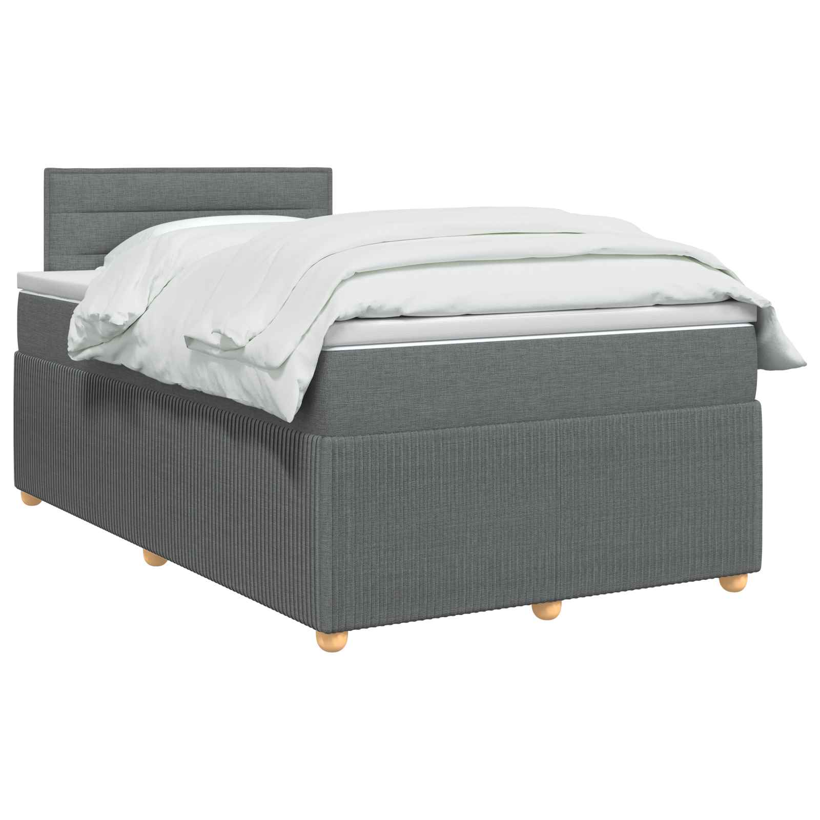 Κρεβάτι box spring με στρώμα Σκούρο Γκρι 120 x 200 cm Ύφασμα