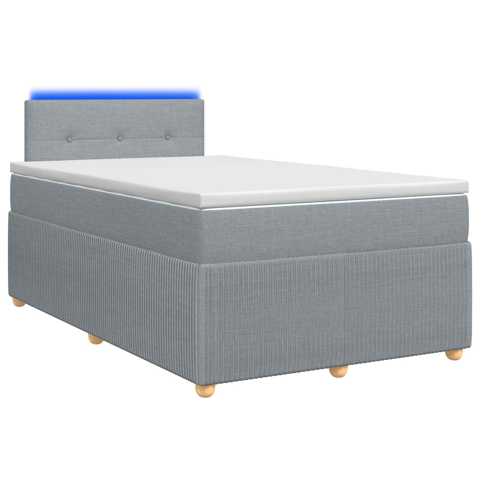 Κρεβάτι box spring με στρώμα Ανοιχτό γκρι 120 x 200 cm Ύφασμα - Pakobazaar