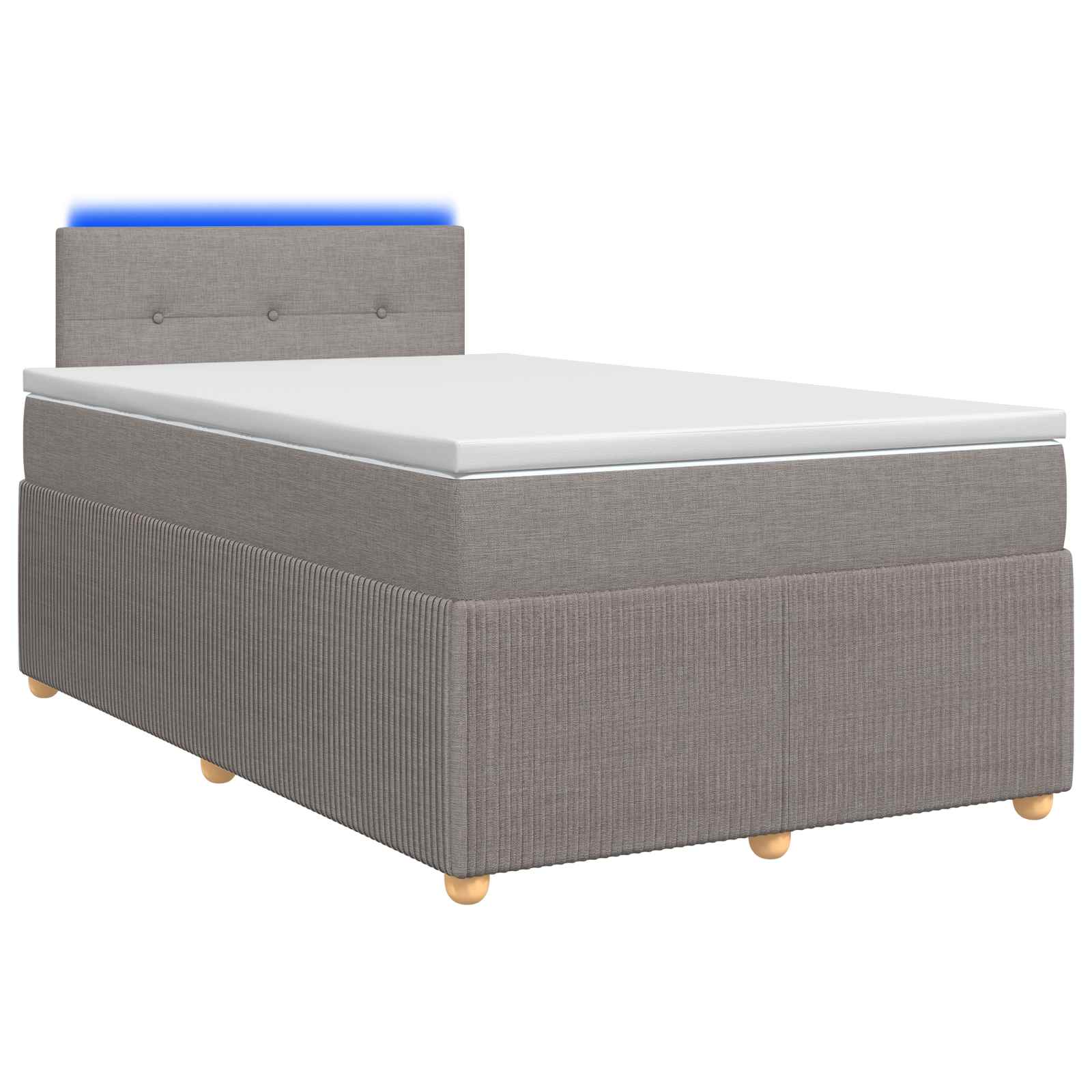 Κρεβάτι box spring με στρώμα Taupe 120 x 200 cm Ύφασμα - Pakobazaar