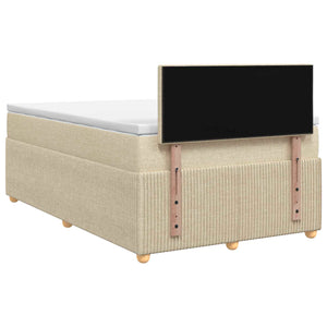 Κρεβάτι box spring με στρώμα Κρεμ 120 x 200 cm Ύφασμα