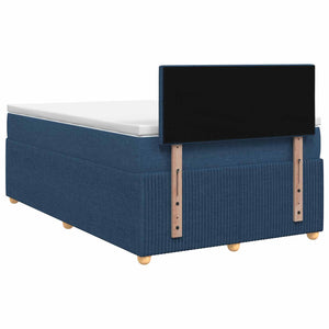 Κρεβάτι box spring με στρώμα Μπλε 120 x 200 cm Ύφασμα