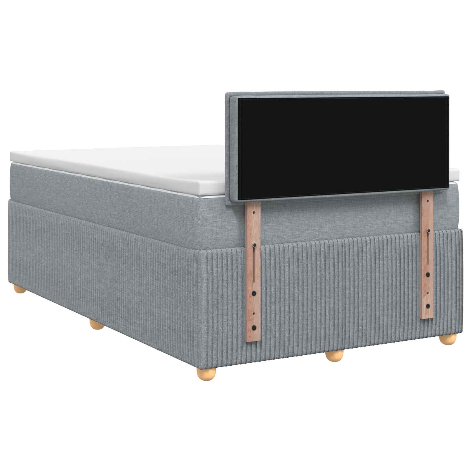 Κρεβάτι box spring με στρώμα Ανοιχτό γκρι 120 x 200 cm Ύφασμα