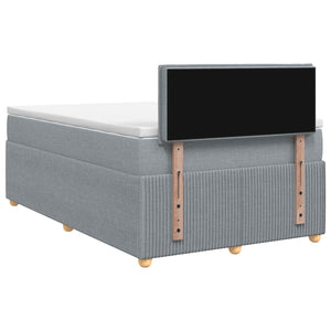 Κρεβάτι box spring με στρώμα Ανοιχτό γκρι 120 x 200 cm Ύφασμα