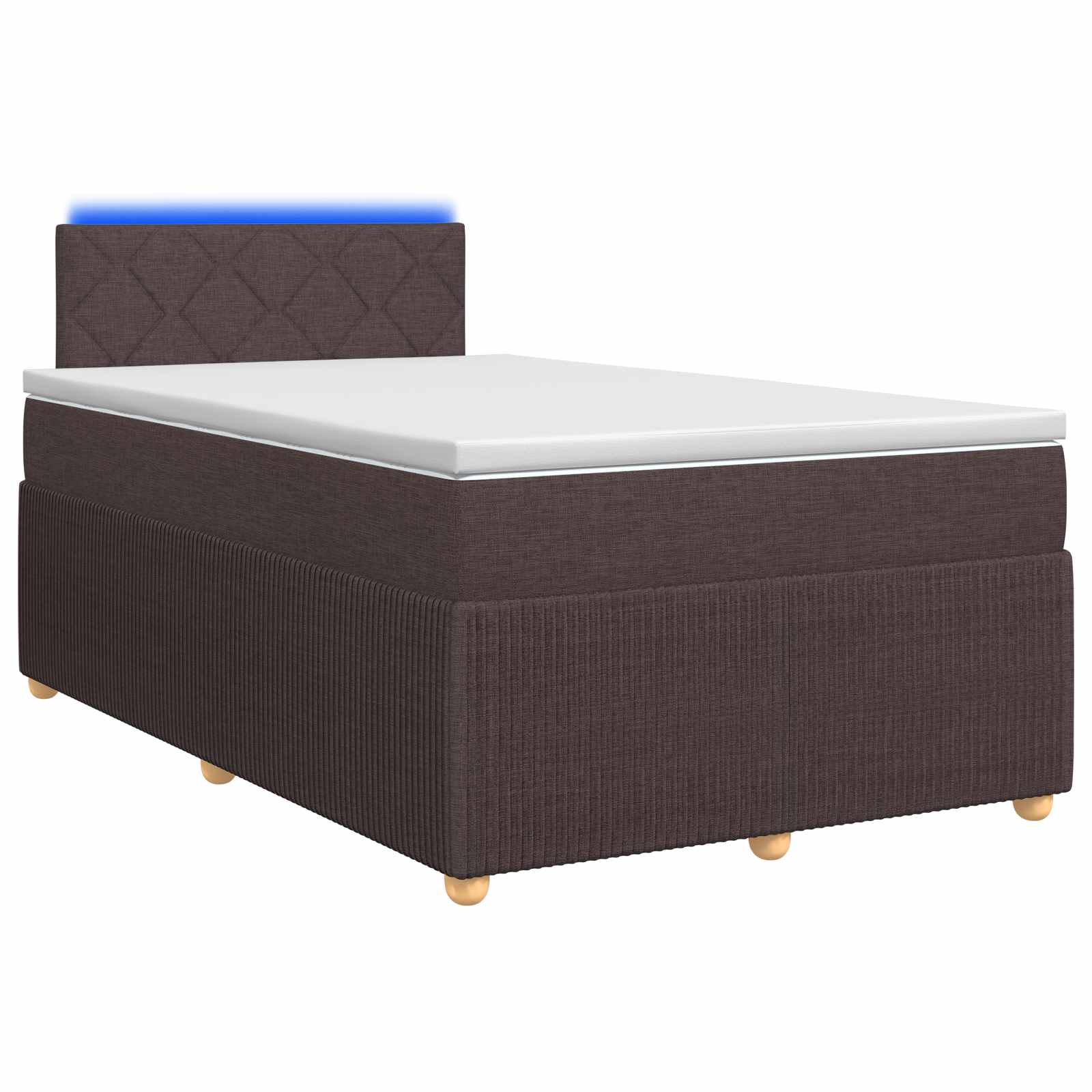 Κρεβάτι box spring με στρώμα Σκούρο Καφέ 120 x 200 cm Ύφασμα