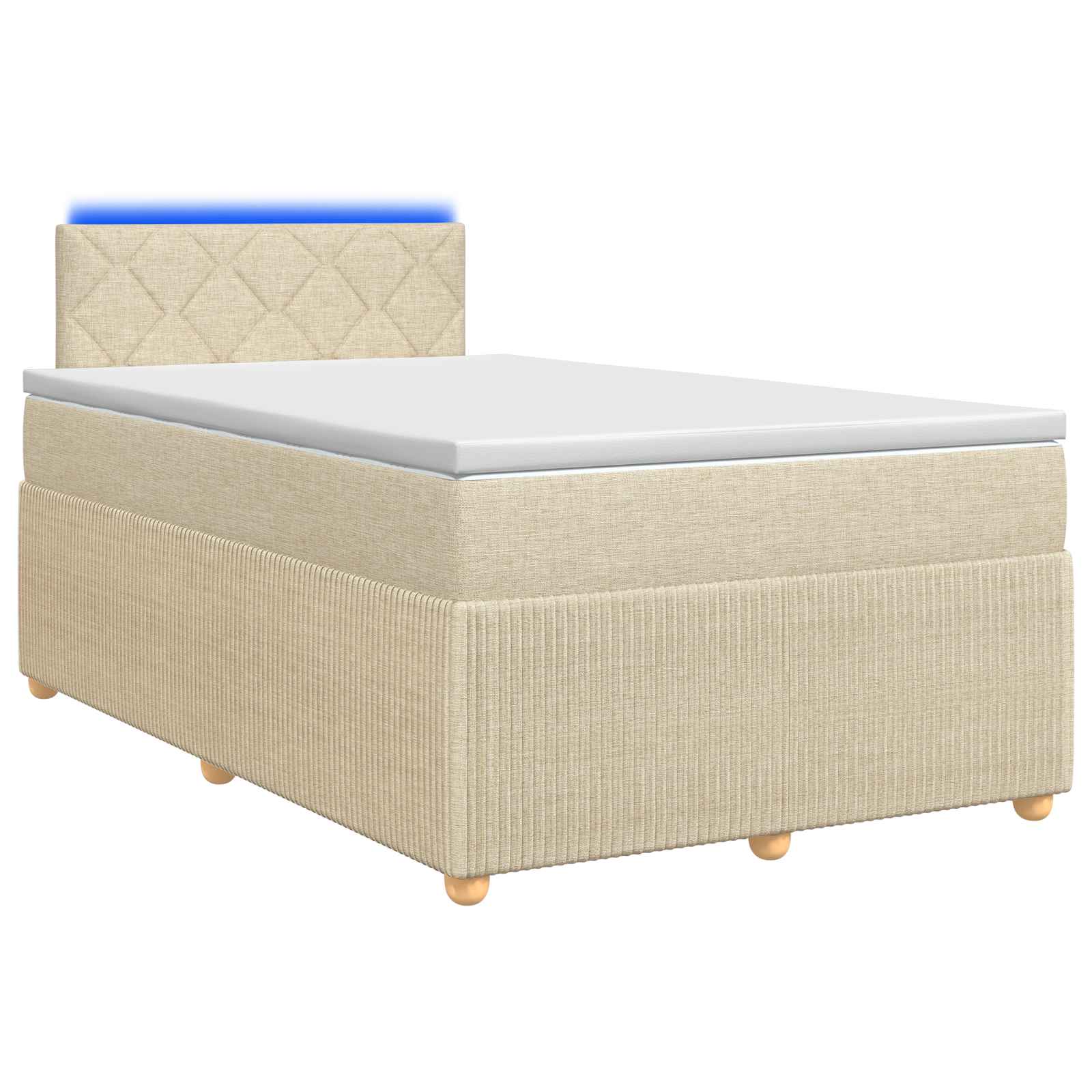 Κρεβάτι box spring με στρώμα Κρεμ 120 x 200 cm Ύφασμα - Pakobazaar