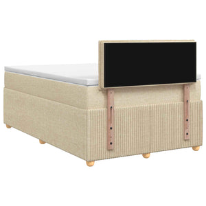 Κρεβάτι box spring με στρώμα Κρεμ 120 x 200 cm Ύφασμα - Pakobazaar