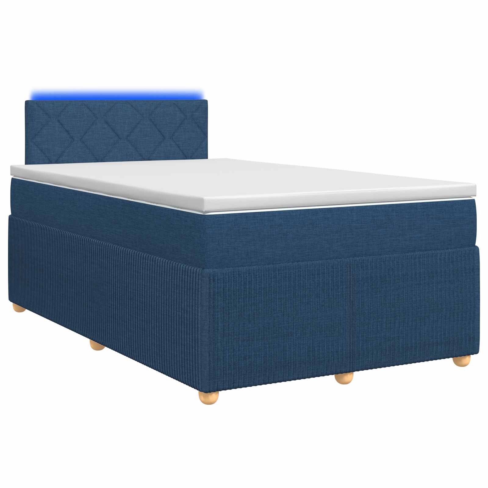 Κρεβάτι box spring με στρώμα Μπλε 120 x 200 cm Ύφασμα