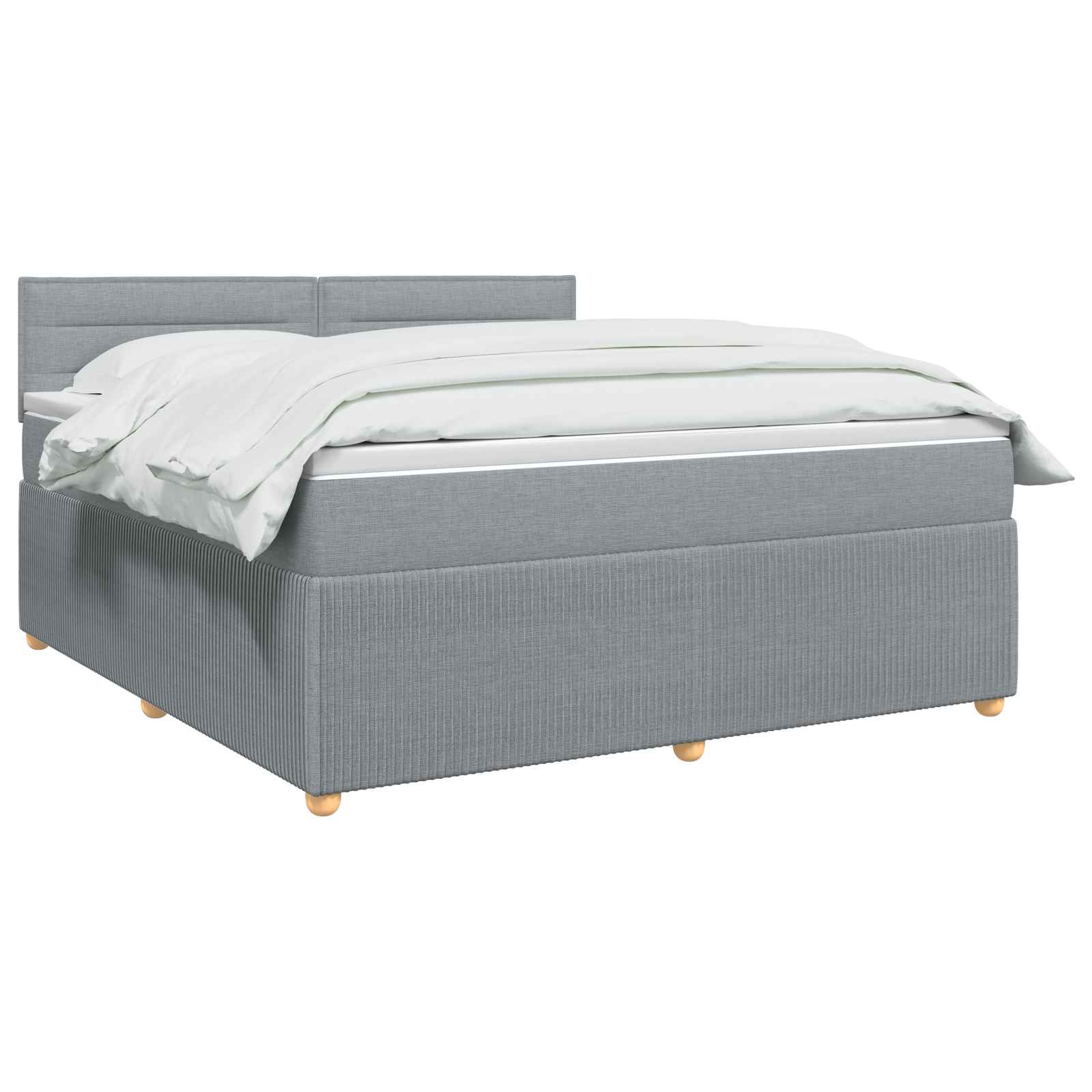 Κρεβάτι box spring με στρώμα Ανοιχτό γκρι 140 x 190 cm Ύφασμα