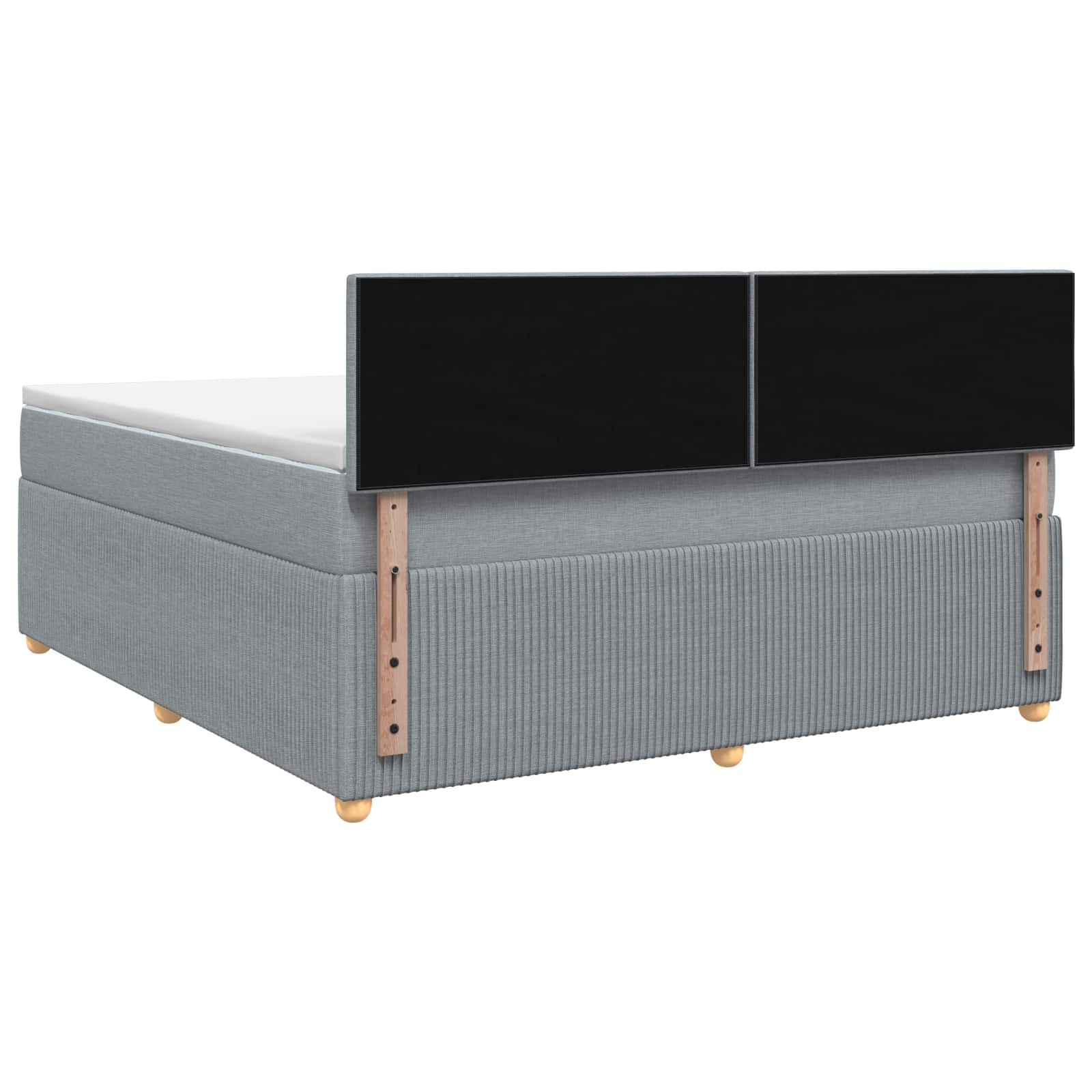 Κρεβάτι box spring με στρώμα Ανοιχτό γκρι 140 x 190 cm Ύφασμα - Pakobazaar