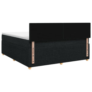 Κρεβάτι box spring με στρώμα Μαύρο 140 x 190 cm Ύφασμα