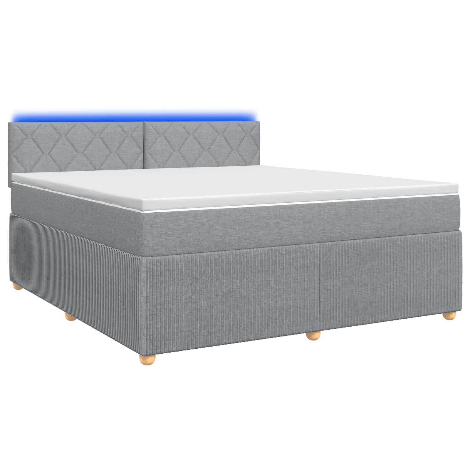 Κρεβάτι box spring με στρώμα Ανοιχτό γκρι 140 x 200 cm Ύφασμα - Pakobazaar