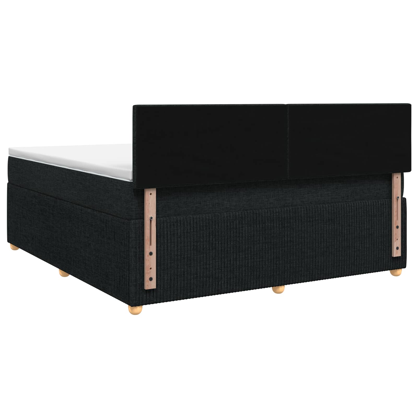 Κρεβάτι box spring με στρώμα Μαύρο 140 x 200 cm Ύφασμα
