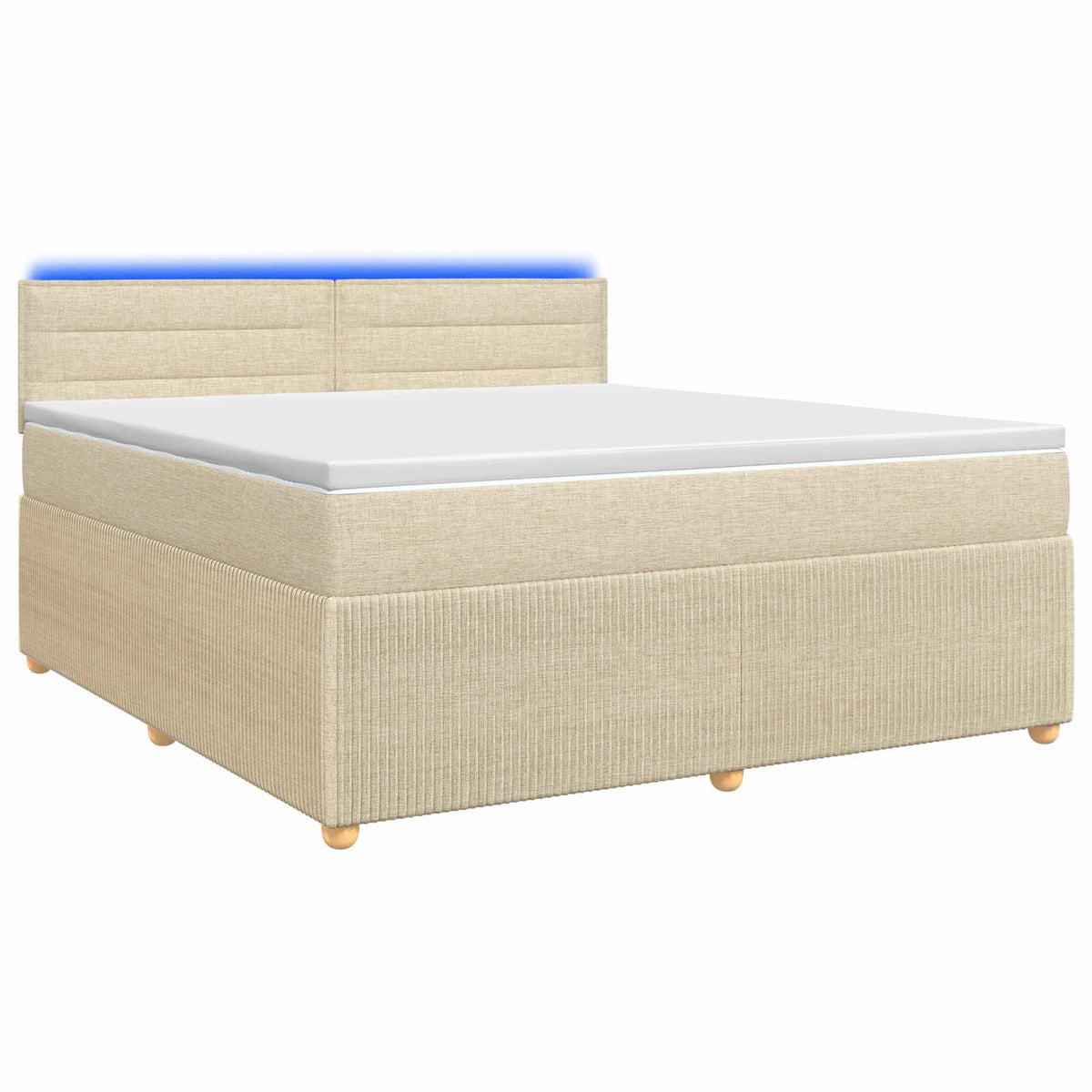 Κρεβάτι box spring με στρώμα Κρεμ 160 x 200 cm Ύφασμα