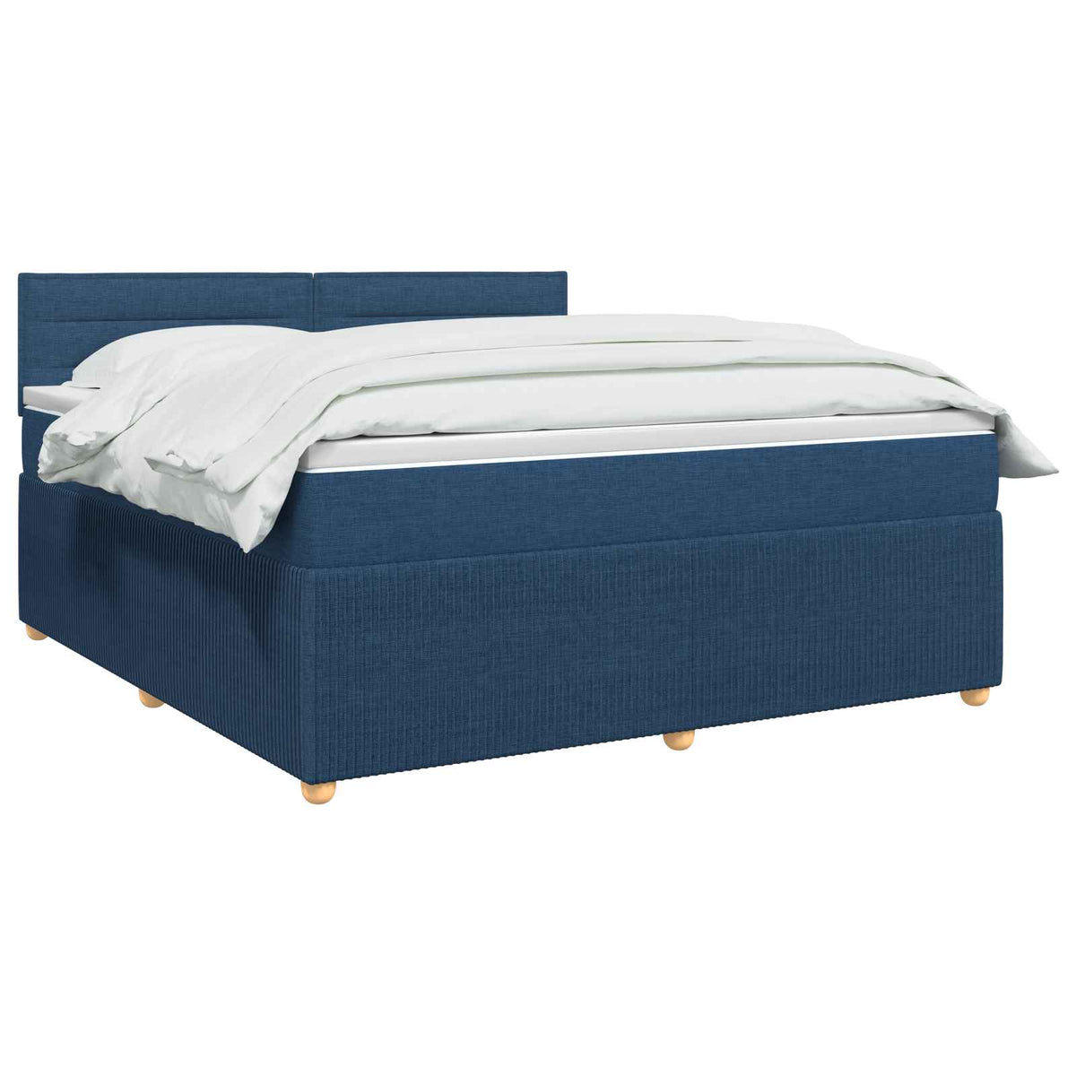 Κρεβάτι box spring με στρώμα Μπλε 160 x 200 cm Ύφασμα