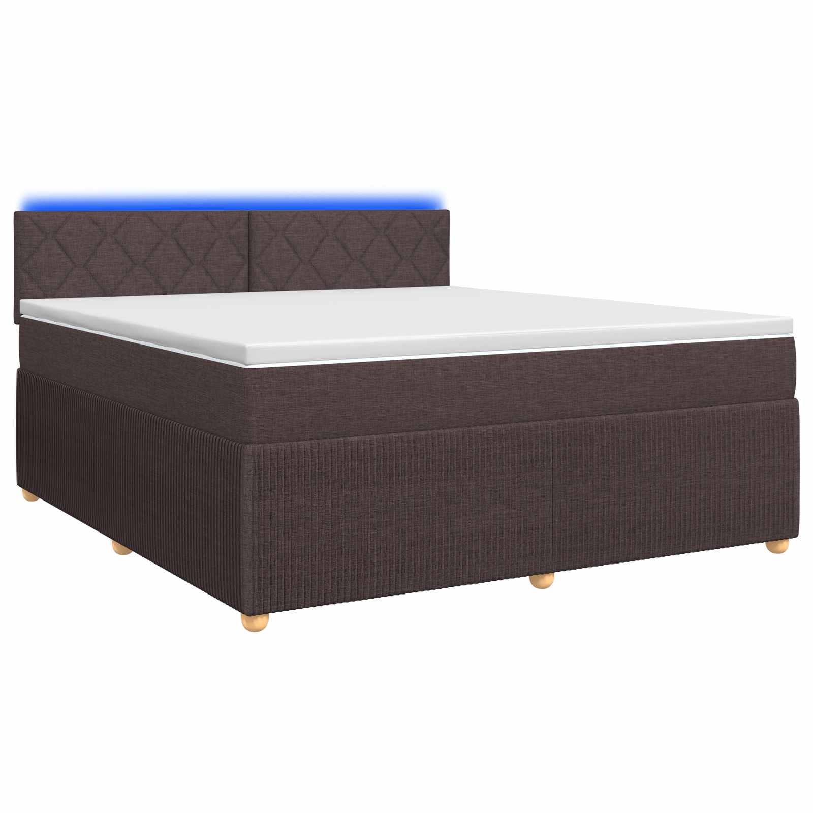 Κρεβάτι box spring με στρώμα Σκούρο Καφέ 160 x 200 cm Ύφασμα - Pakobazaar