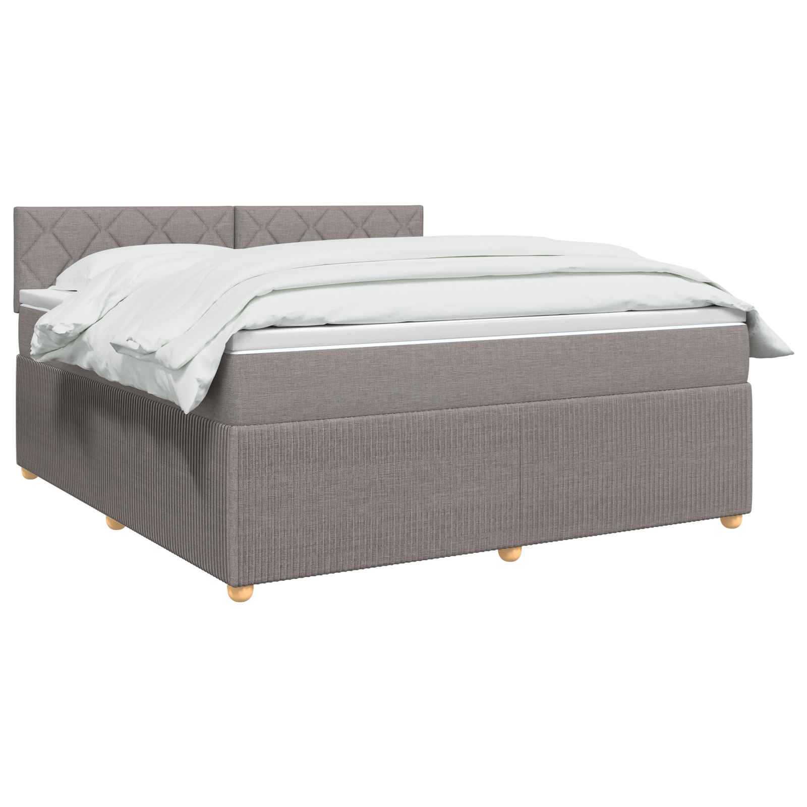 Κρεβάτι box spring με στρώμα Taupe 160 x 200 cm Ύφασμα - Pakobazaar