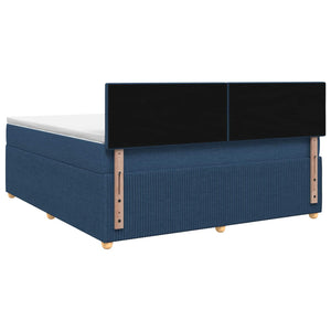 Κρεβάτι box spring με στρώμα Μπλε 160 x 200 cm Ύφασμα - Pakobazaar