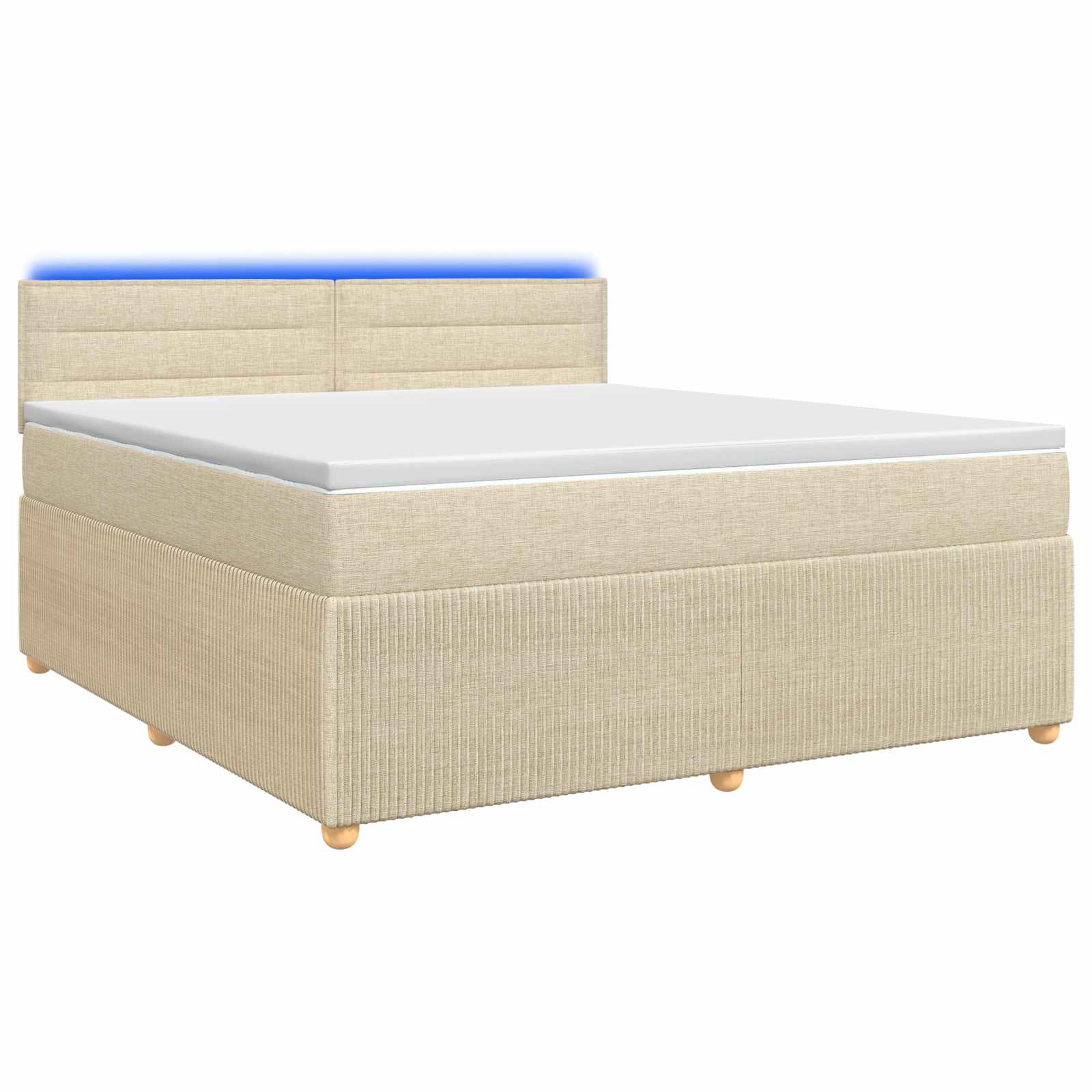 Κρεβάτι box spring με στρώμα Κρεμ 180 x 200 cm Ύφασμα - Pakobazaar
