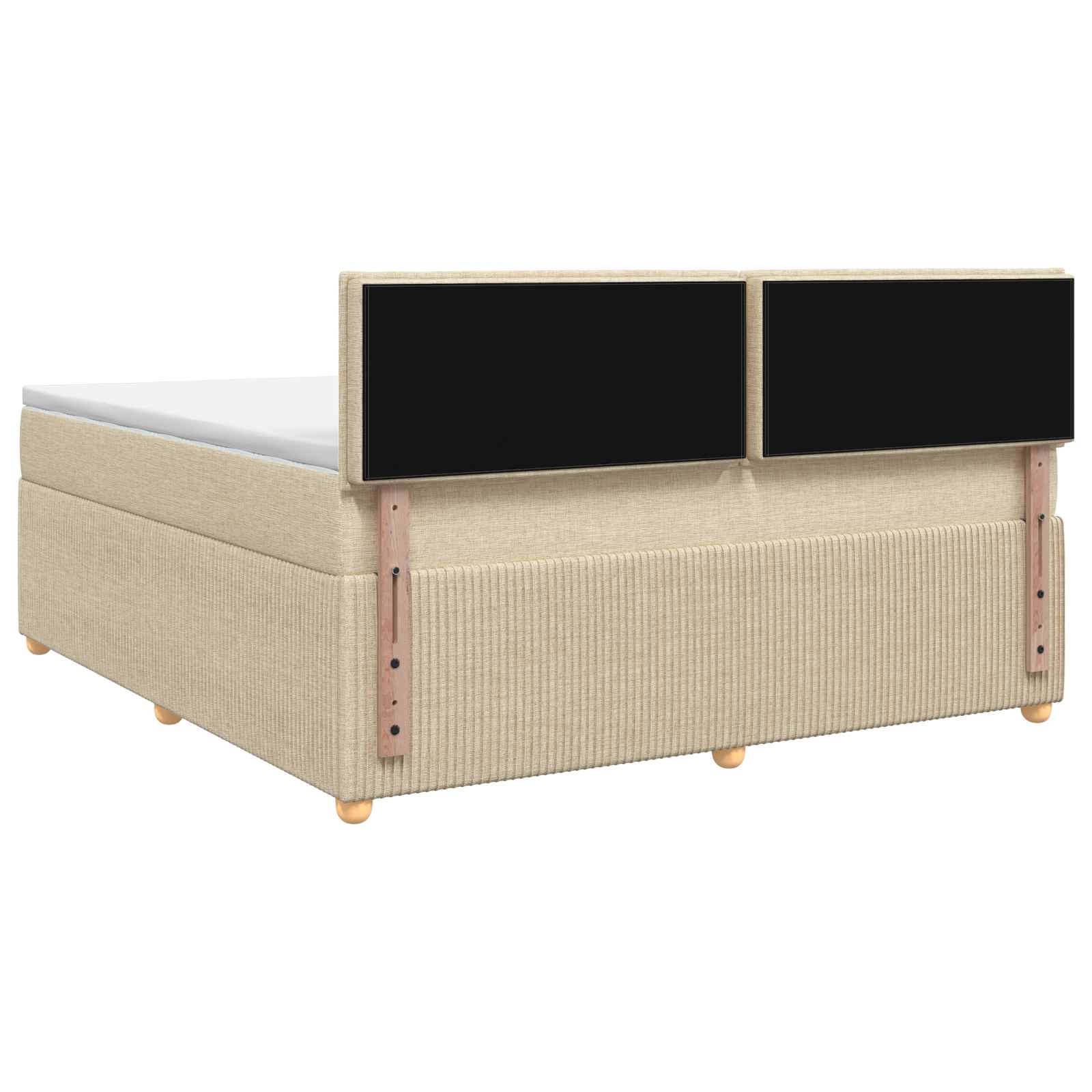 Κρεβάτι box spring με στρώμα Κρεμ 180 x 200 cm Ύφασμα - Pakobazaar