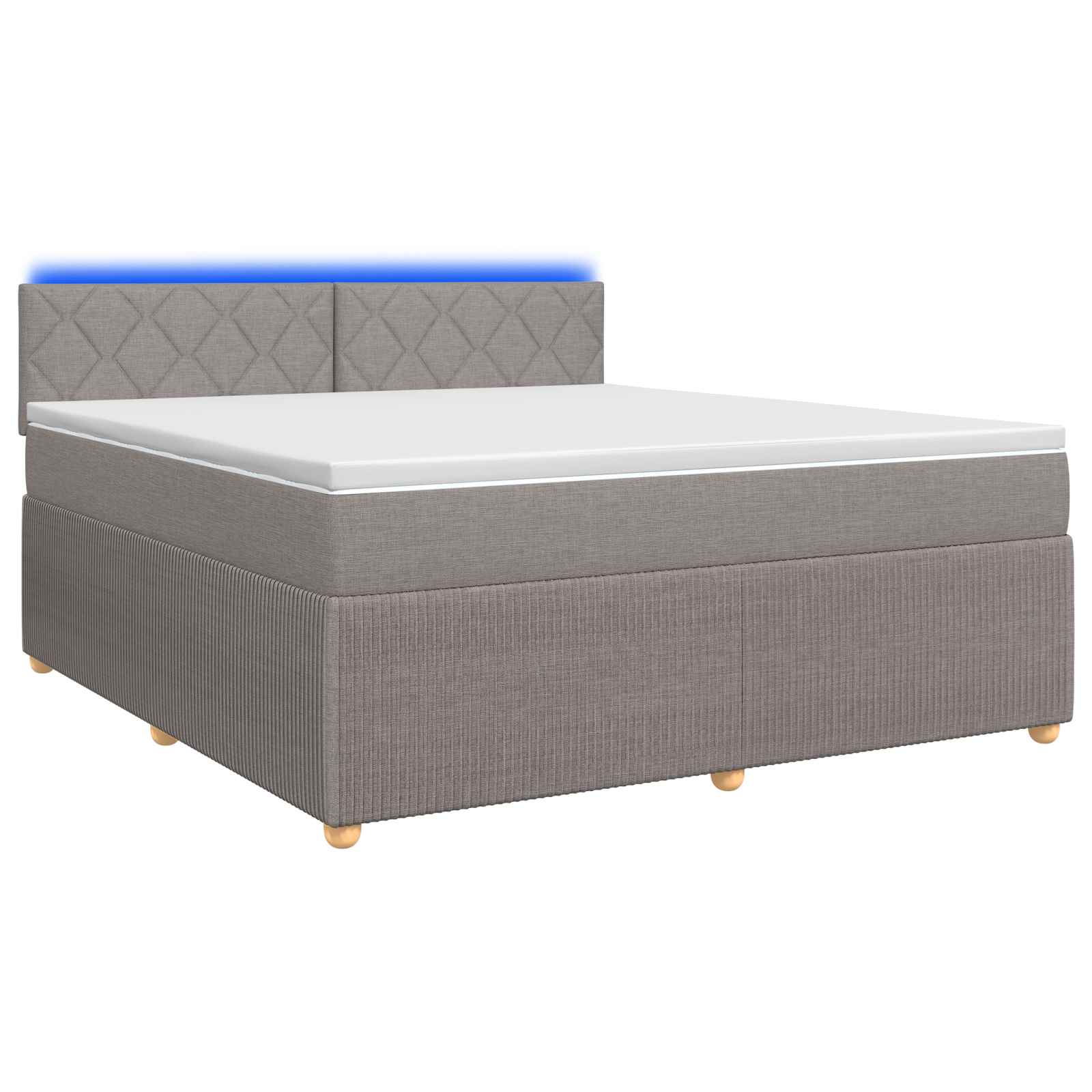 Κρεβάτι box spring με στρώμα Taupe 180 x 200 cm Ύφασμα - Pakobazaar