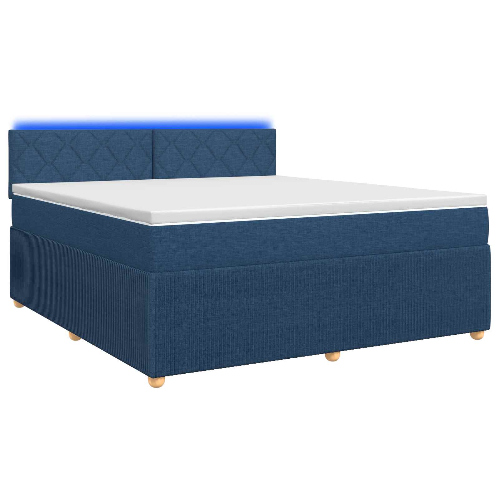 Κρεβάτι box spring με στρώμα Μπλε 180 x 200 cm Ύφασμα - Pakobazaar