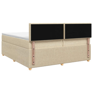 Κρεβάτι box spring με στρώμα Κρεμ 200 x 200 cm Ύφασμα