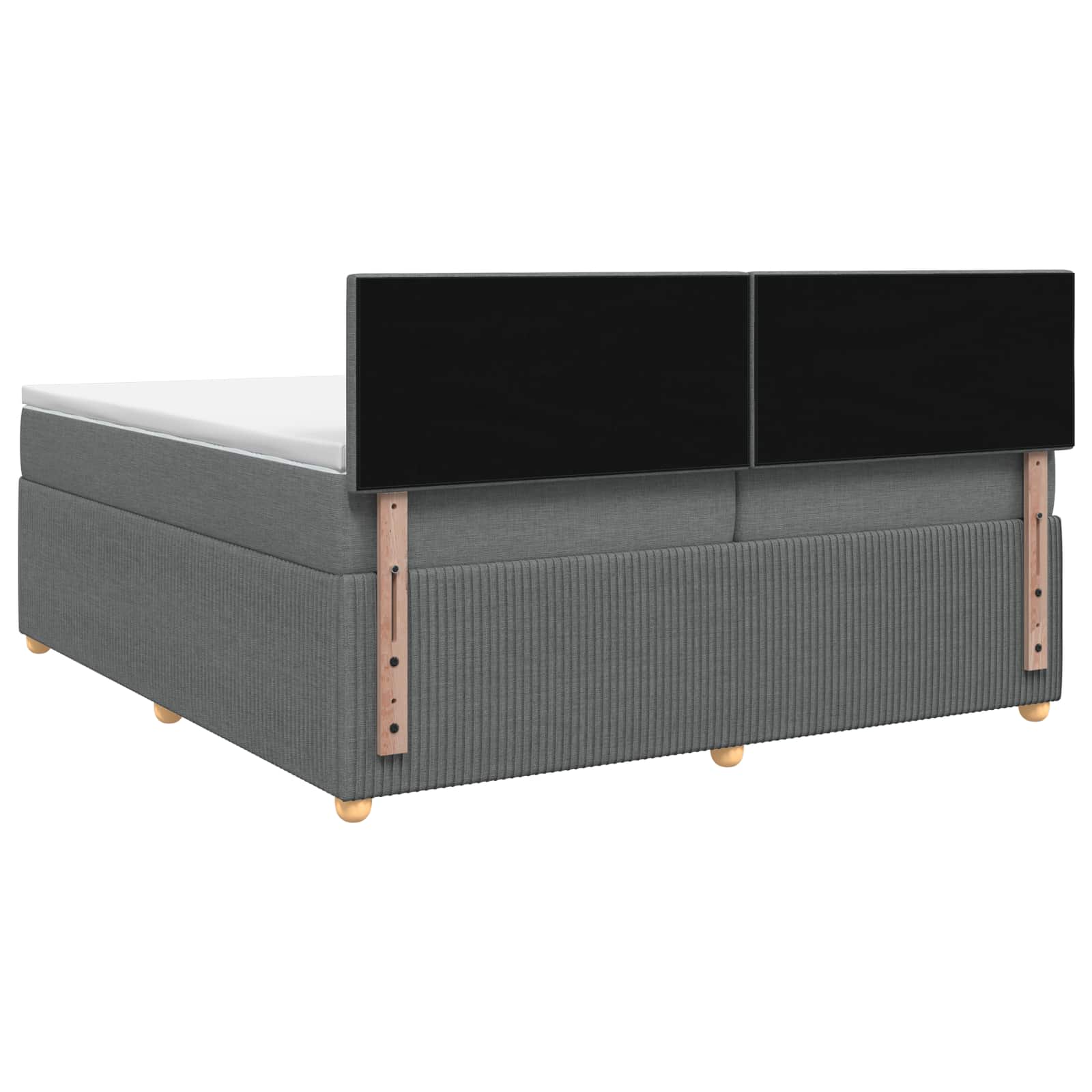 Κρεβάτι box spring με στρώμα Σκούρο Γκρι 200 x 200 cm Ύφασμα - Pakobazaar