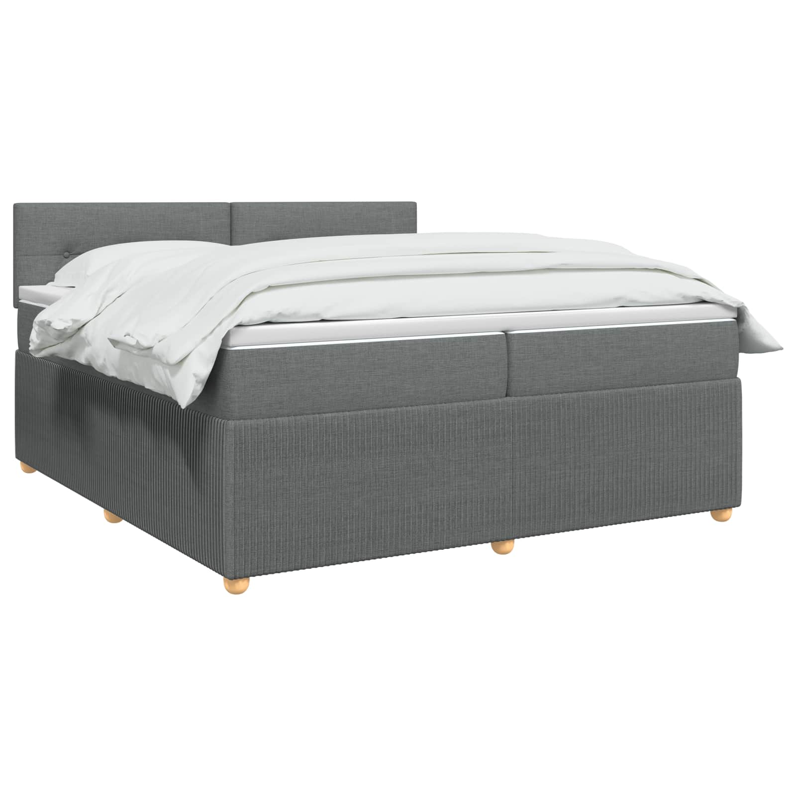 Κρεβάτι box spring με στρώμα Σκούρο Γκρι 200 x 200 cm Ύφασμα - Pakobazaar