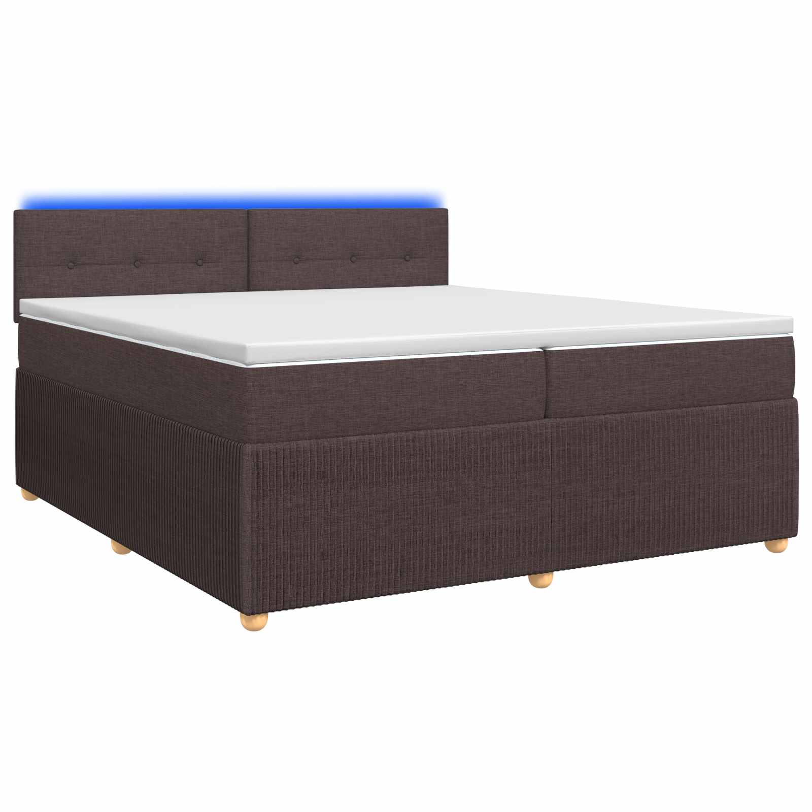 Κρεβάτι box spring με στρώμα Σκούρο Καφέ 200 x 200 cm Ύφασμα - Pakobazaar