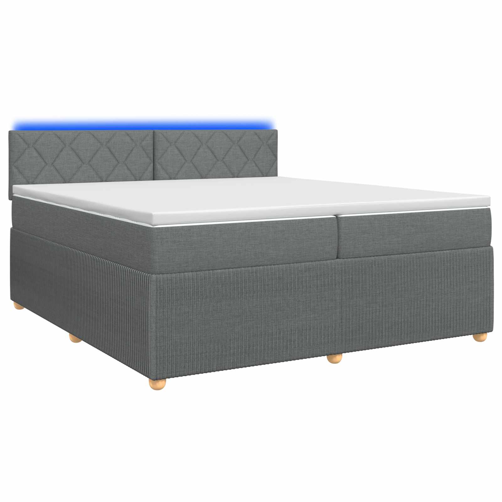 Κρεβάτι box spring με στρώμα Σκούρο Γκρι 200 x 200 cm Ύφασμα - Pakobazaar