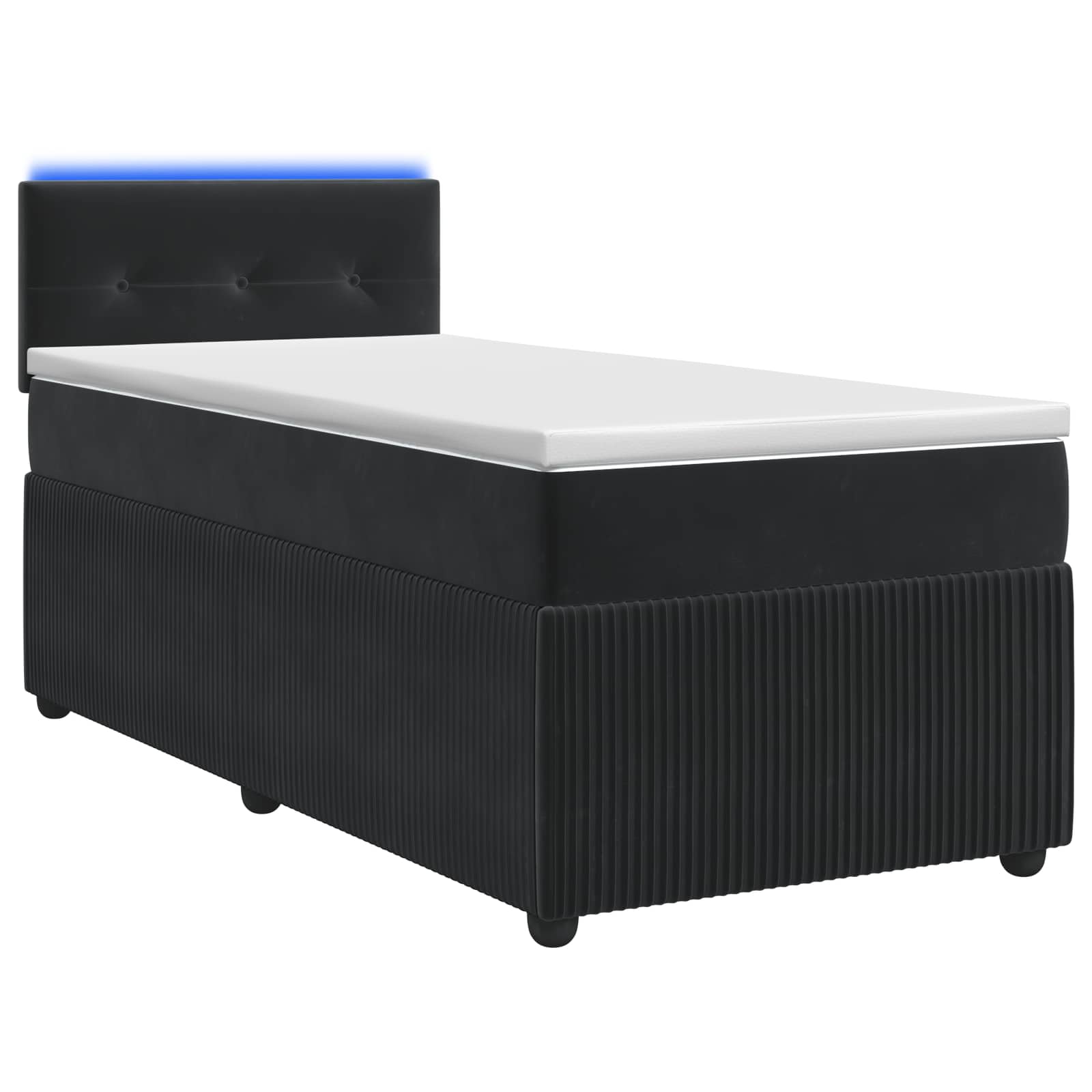 Κρεβάτι box spring με στρώμα Μαύρο 80 x 200 cm Βελούδο - Pakobazaar